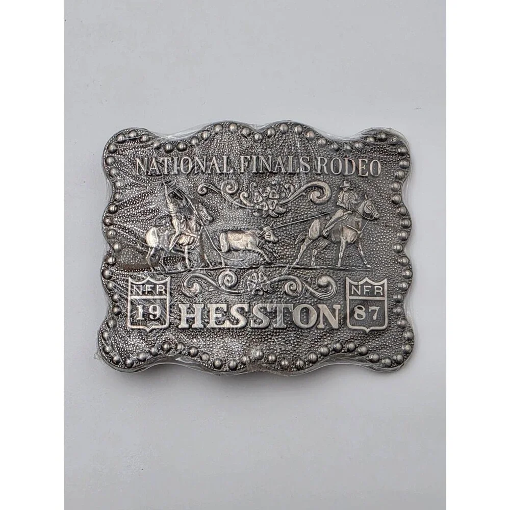 VTG 1987 National Finals Rodeo NFR Collector's 5th Edition Heston Belt Buckle